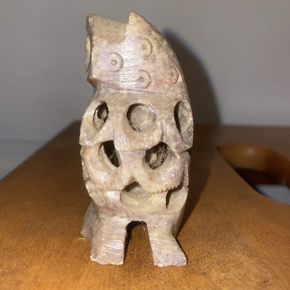 Owlet Inside‎ Owl Hand Carved Soapstone 3